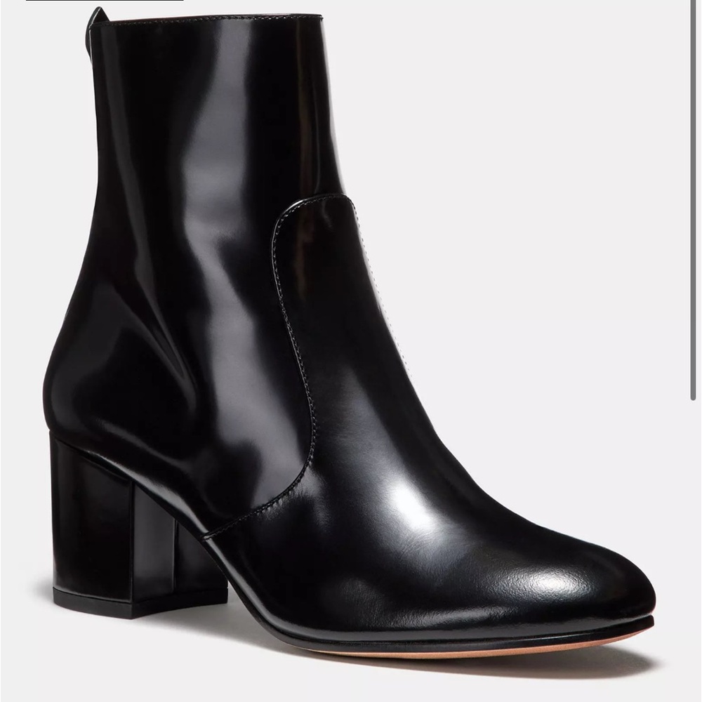 Coach Juliet Ankle Bootie in Black Leather
